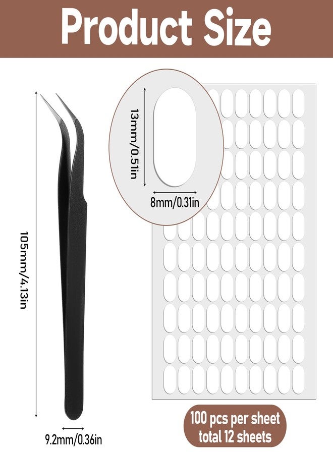 Xyembu 1200 Pcs Double Sided Adhesive Nail Tapes False Tip Sticky Tabs for Press on Pre-Cut Nails Display Strips with Tweezer for Nail Art Stand Practice Holder Color Chart Book - Image 2